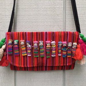 Handmade Mexican Worry Doll Cross-Body Bag